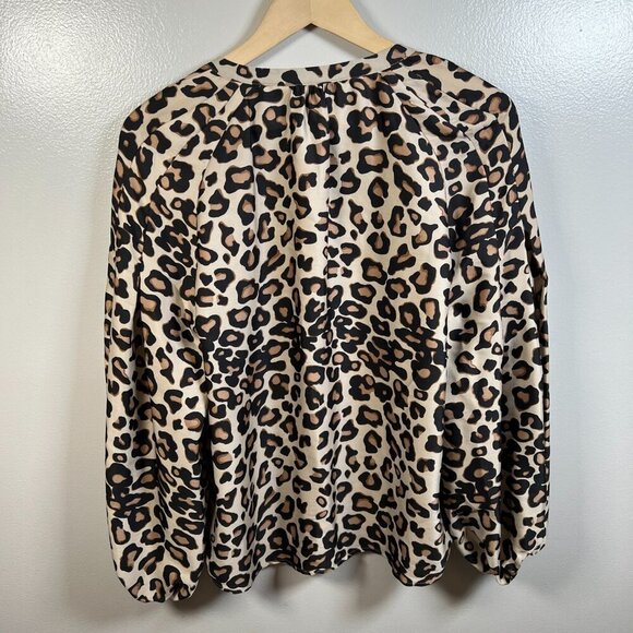 Boden Harriet Blouse Size 6 Leopard Print Bishop Sleeve Work Office Career - Picture 3 of 11